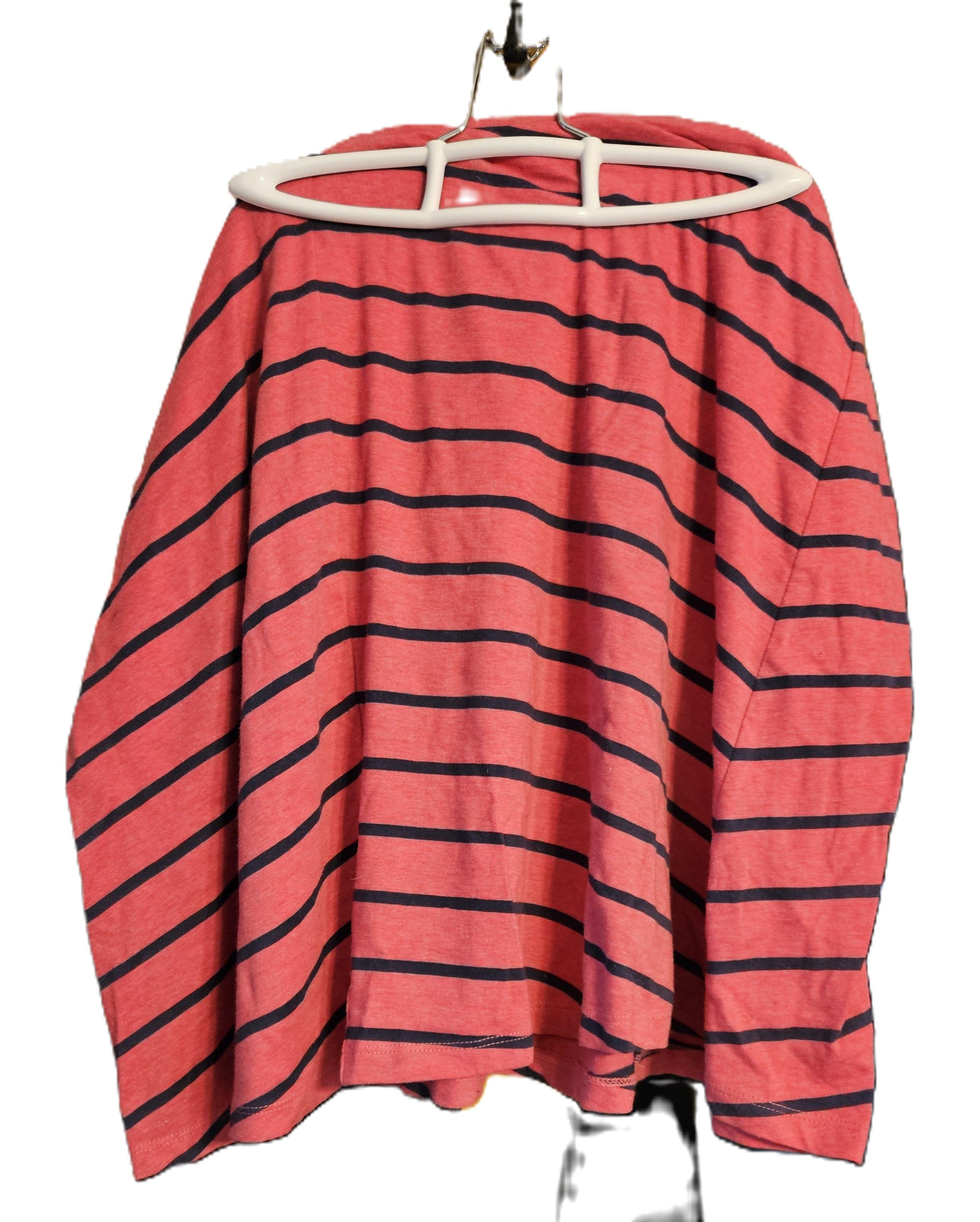 Dark Pink and Navy Striped Skirt
